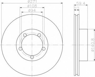 HELLA PAGID 8dd355101021 -  Тормозной диск